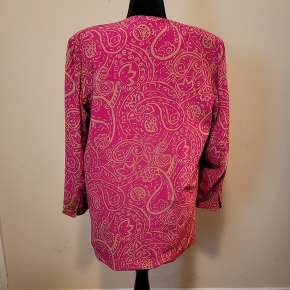 Vintage Ann Taylor Silk Oversized Blazer Size 10 - Picture 3 of 7